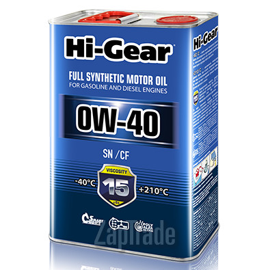 Hi-gear SAE 0W-40 API SN/CF, 4 л