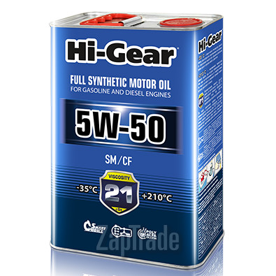 Hi-gear SAE 5W-50 API SM/CF, 4 л