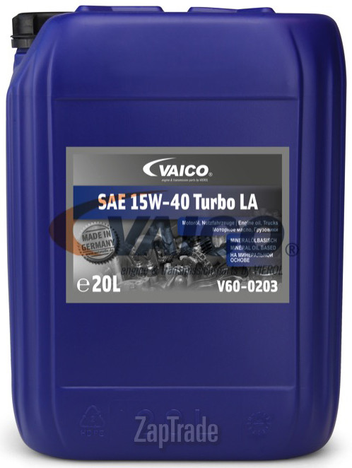 Vaico SAE 15W-40 Turbo LA, 20 л