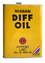 Nissan Трансмиссионное масло DIFF OIL Hypoid LSD SAE 80W-90 (4л), 4 л